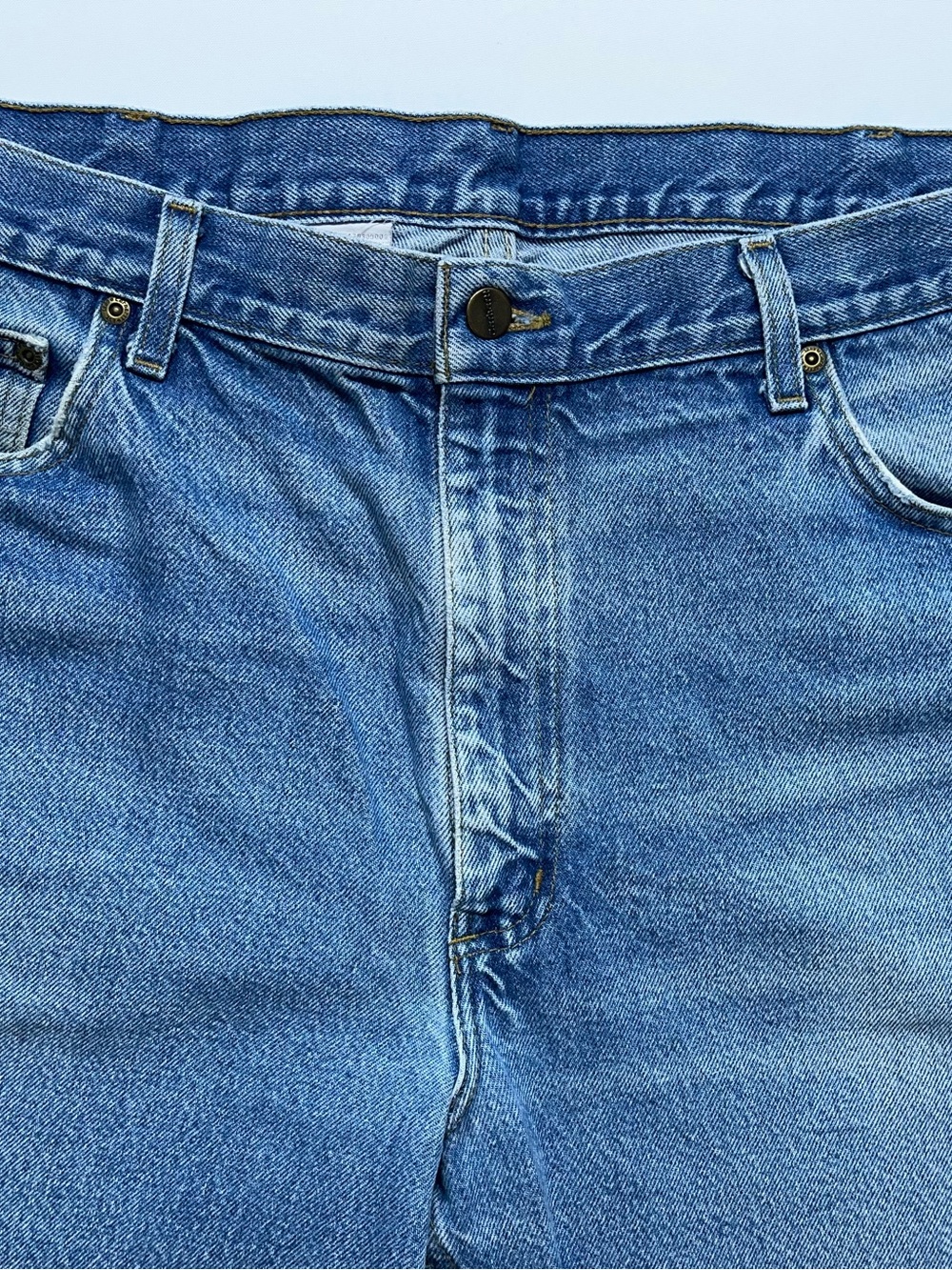 Carhartt B160 DST Blue Jeans Mens Size 40x30 Light Wash Wide Leg Denim - Picture 4 of 13